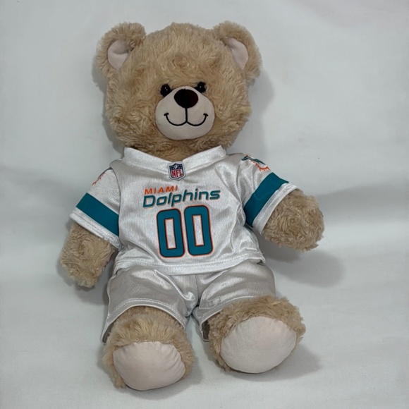 NFL Miami Dolphins Build A Bear With Football Uniform Build A Bear BAB Plush - Picture 2 of 12